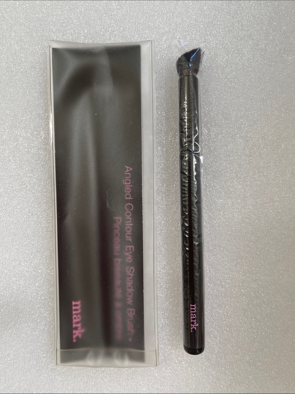 mark. Angled Contour Eye Brush in Black with Pink Logo